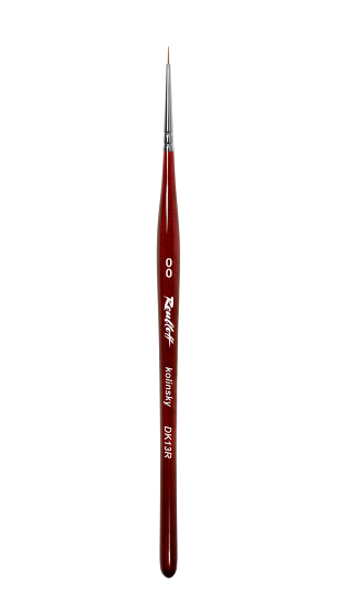 DK13R №00 Кисть Roubloff колонок/ круглая 00/ ручка фигурная бордовая