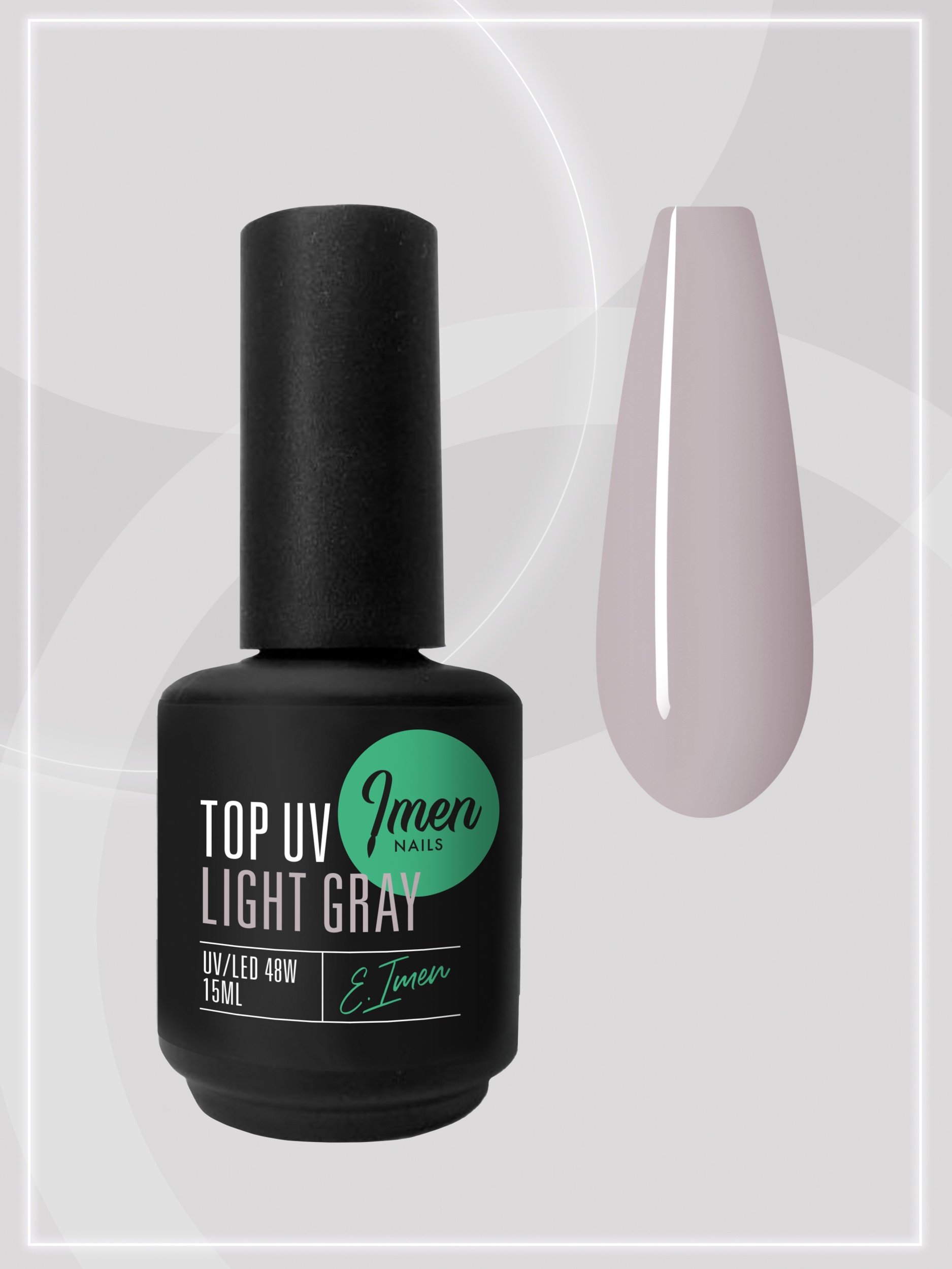 Top Color Light Gray (топ без липкого слоя, светло-серый) Imen, 15мл