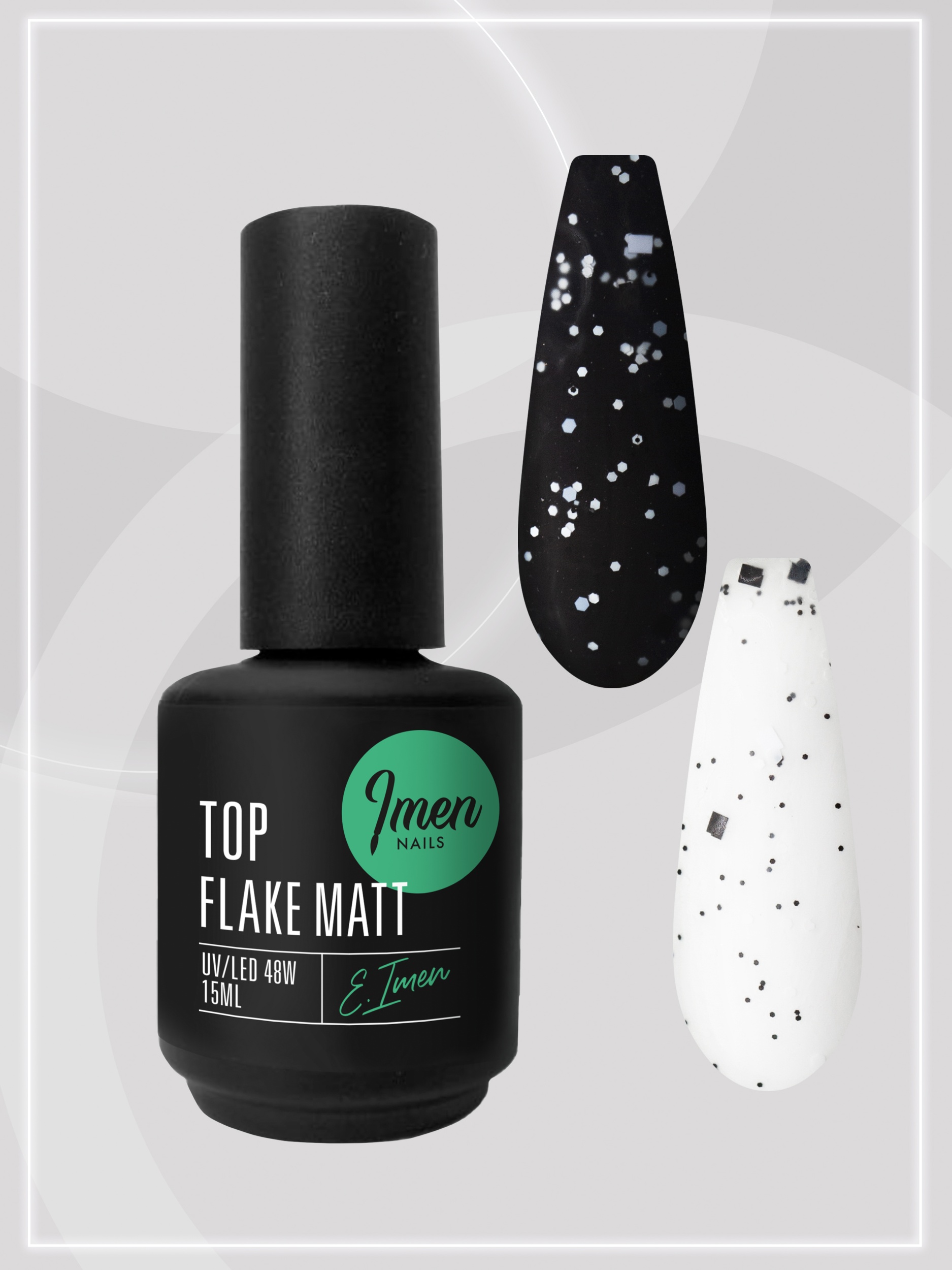 Flake Matt top coat (матовый топ без л/с) Imen, 15мл