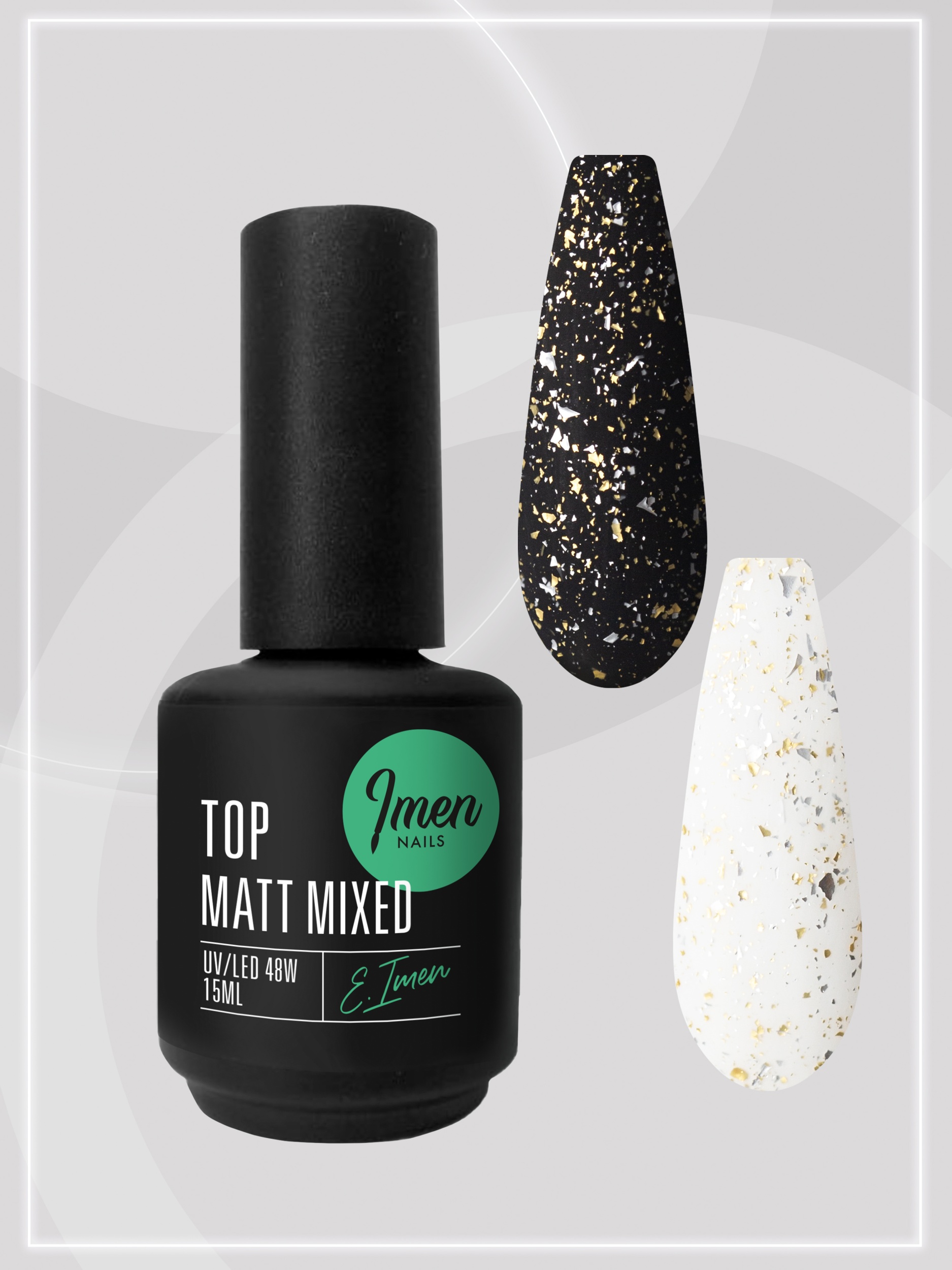 Mixed Matt top coat (матовый топ без л/с) Imen, 15мл